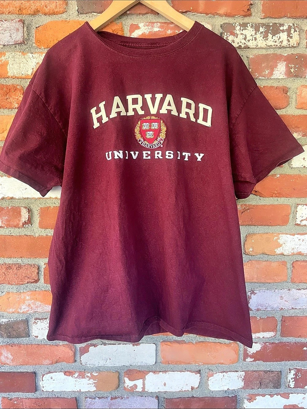 Champion Harvard University Graphic Tee in Burgundy XL